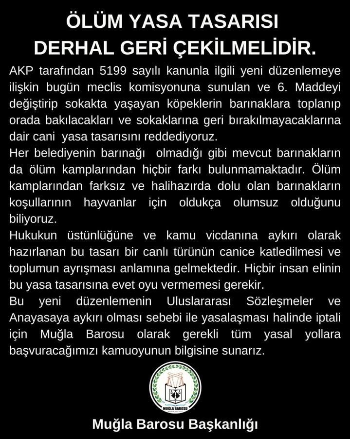 ÖLÜM YASASI DERHAL GERİ ÇEKİLMELİDİR